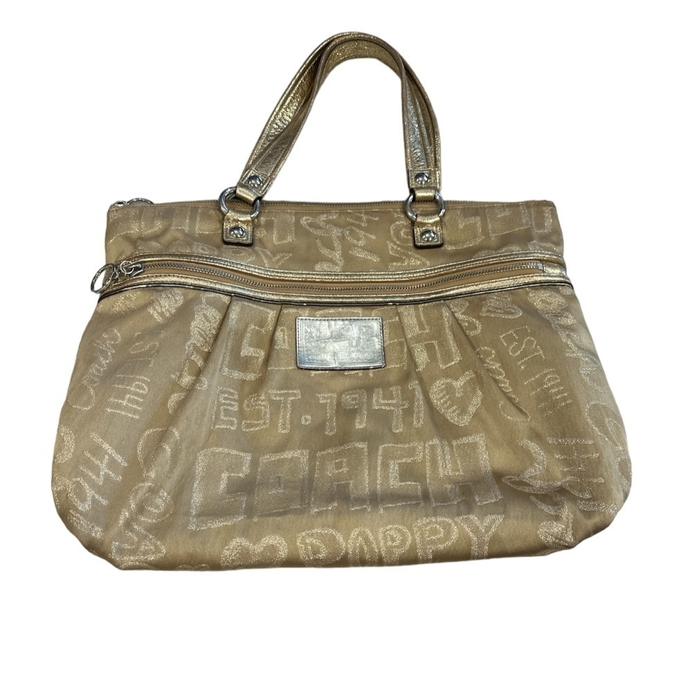 Coach Poppy Storypatch Glam Tote 15301 Limited Edition Gold